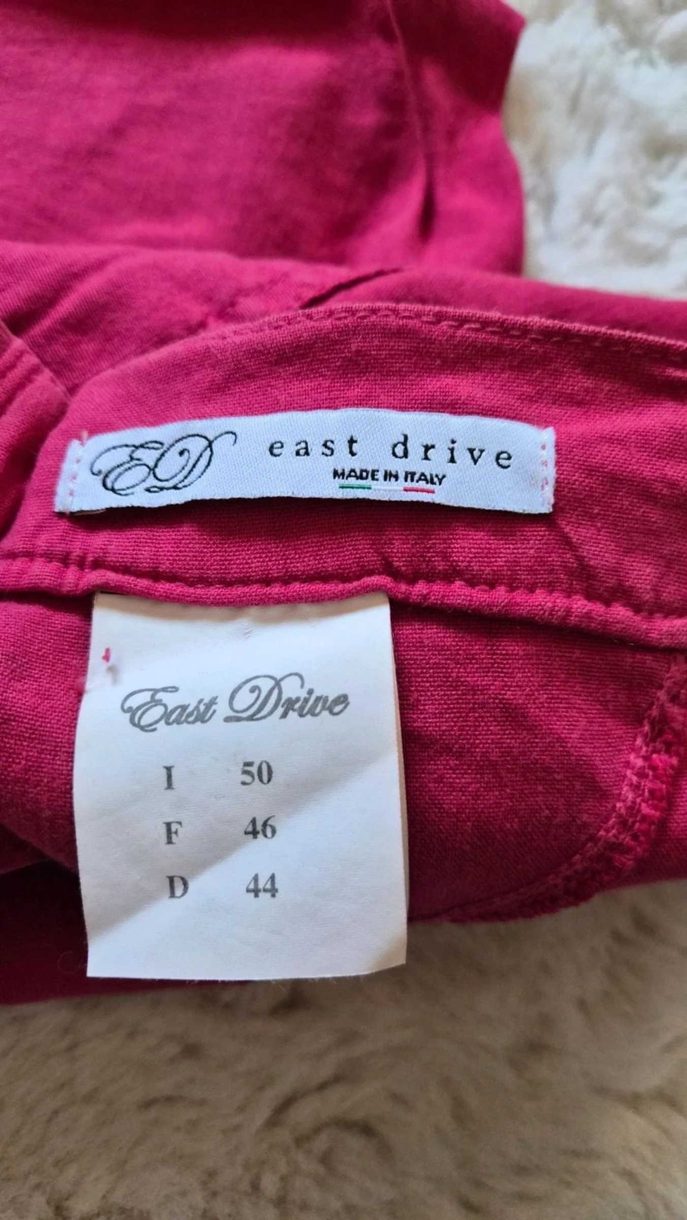 Pantalón de verano fushia mujer Eest Drive 56% Lino, talla 46, nuevo – photo 5